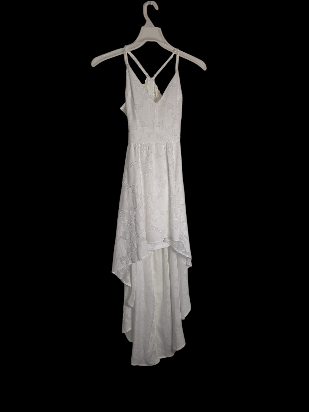 Cottagecore Milkmaid Womens Dress High Low Peasant Coquette Neutral Lace Small